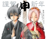 sasuke e sakura in kimono